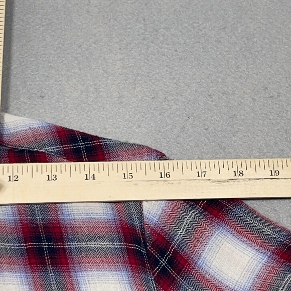 Kut From The Cloth Flannel Shirt Women Medium Plaid Button Down Roll Up Sleeve - Picture 7 of 12